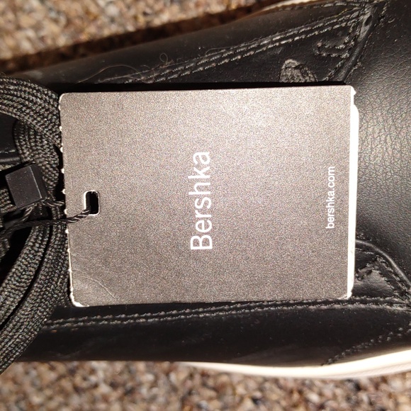 👣BERSHKA😄 Men's Faux Leather Platform Sneakers😃size 8 - Picture 13 of 13